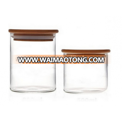 New design glass jar kitchen glass mason jar with bamboo lid